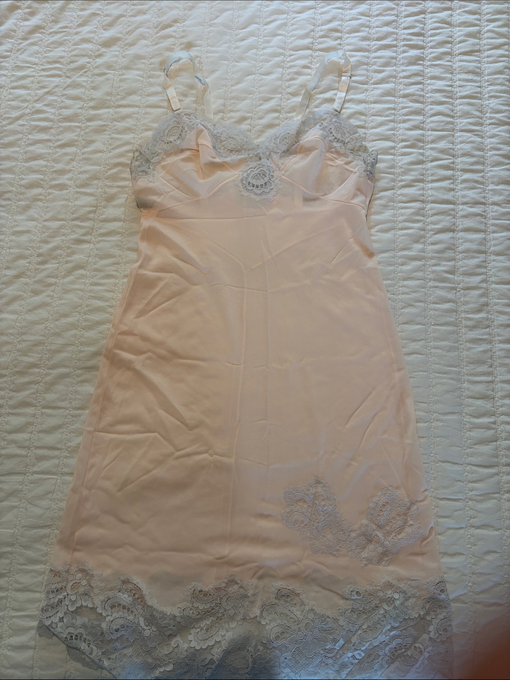 Women’s Lace-Trim Slip Dress - Pale Pink